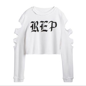 Distressed Taylor Swift Crop Sweatshirt